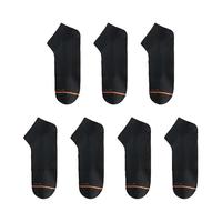 霞湖世家【7双装】男士运动袜7A抑菌防臭艾草新疆长绒棉袜子短袜-黑色