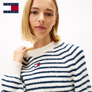TOMMY JEANS25秋冬女装混纺肌理感刺绣短款毛衣针织衫