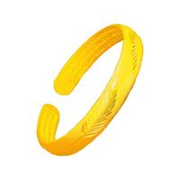 巴布朵胖东来品质孟加拉赤金手镯首饰男女士越南沙金手鐲久不掉色手环满 羽毛手镯