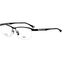 夏蒙（Charmant）眼镜LinksⅢ系列眼镜框男款商务眼镜近视眼镜架半框眼镜架 ZT27100-56-BK  赠蔡司钻立方防蓝光镜片