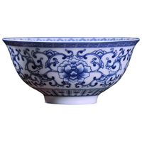 LICHEN釉下彩陶瓷碗景德镇高温青花瓷器餐具如意牡丹餐具中式仿古风格