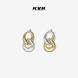 KVK TOUCH 触系列双环拼接耳环 一对 V11592033