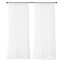 水星家纺百叶纱帘透光不透人客厅阳台窗纱窗帘挂钩款180宽×200高cm(单开)