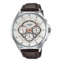 卡西欧(CASIO)手表男士三眼商务休闲石英日韩表520MTP-E303L-7AVD