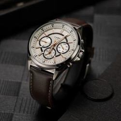 CASIO 卡西欧 男士三眼商务休闲石英表520MTP-E303L-7AVD