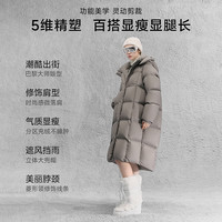 高梵黑金鹅绒服5.0抱抱六格长款2025女士泡芙羽绒服高端加厚外套 鎏金10号 XL