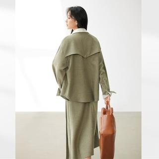 【杜鹃同款】秋冬质感金属皮带气质百搭女式百褶半身裙