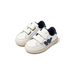 小羊沃利woollykids真皮儿童板鞋女童小皮鞋小白鞋防滑男童鞋子校园鞋 士林蓝 内长16.5cm 适合脚长16cm