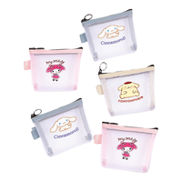 家掌柜透明网纱收纳袋卡通零钱收纳包银行卡存放袋证件包拉链款卡包卡套