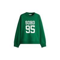 H&M女装卫衣2025年慵懒风宽松保暖套头衫1267555 绿色/SOHO XS 155/80