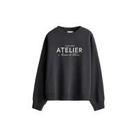 H&M女装卫衣2025年慵懒风宽松保暖套头衫1267555 深灰色/Atelier XXS 150/76