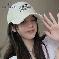 阿尔皮纳 L'ALPINA 情侣潮字母刺绣破洞棒球帽