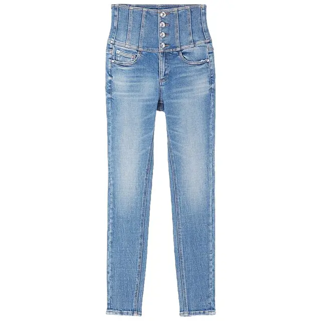 Miss Sixty牛仔裤女四扣超高腰修身显瘦百搭铅笔裤复古洗水