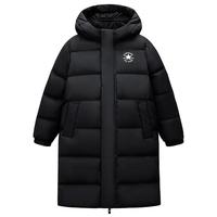 匡威 儿童极寒泡芙长款连帽羽绒服 正黑色 充绒量约259g
