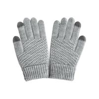 靠森 保暖手套冬季男女加绒触屏户外骑行电动车摩托车防风防寒加厚手套 灰色-男女通用