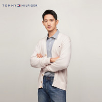 TOMMY HILFIGER Tommy秋冬男女商务休闲通勤V领慵懒风开衫外套毛衣