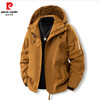 pierre cardin 皮尔·卡丹 皮尔卡丹户外冲锋衣男2025春季防风防水保暖登山服外套款 咖啡色 2XL