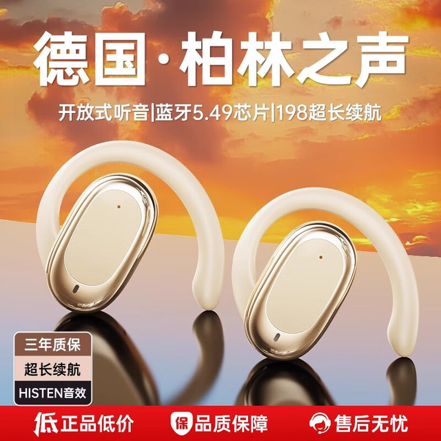 萨勒芬妮 开放式蓝牙耳机骨传导概念夹耳式真无线运动跑步降噪游戏