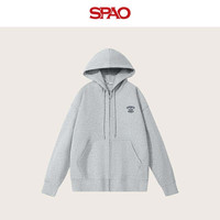 SPAO经典袋鼠兜抽绳连帽开衫卫衣男2025秋季宽松百搭外套SPWY25SS08XY 灰#俱乐部K S