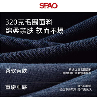 SPAO经典袋鼠兜抽绳连帽开衫卫衣男2025秋季宽松百搭外套SPWY25SS08XY 黑#俱乐部K L