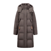 雅鹿长款面包羽绒服女2025时尚保暖可拆卸帽休闲百搭加厚外套 薄荷奶绿 L 【125-140斤】