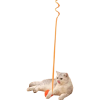 瓜洲牧猫玩具悬挂弹簧兔毛球自嗨解闷荡秋千消耗体力挂门弹力逗猫棒 【蓝色】弹簧兔毛球- 解放双手