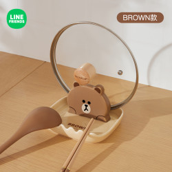 满朝佳 Marsica LINE FRIENDS 厨房锅盖架 陶瓷坐式放勺铲架 BROWN款