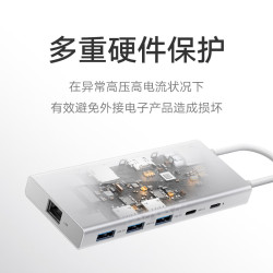 小米 Xiaomi Type-C十合一扩展坞 4K超清投屏千兆网卡PD100W USB3.0 多功能转接器小米红米笔记本适用