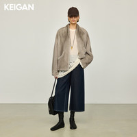 KEIGAN精英衣橱/开间秋冬神裤 长绒棉莱赛尔加绒直筒七分牛仔裤女 VTG原牛蓝 L 38 (预订20天发)