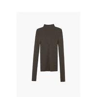 INSISFEMME裸感云衫可机洗秋16针半高领弹力打底针织衫 马德里棕 S