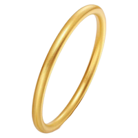 喜缘祥珠宝足金999古法素圈金手镯女士黄金手镯空心实心磨砂面 圈口58 金重30.89克