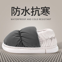 利达妮(TZLDN)男士棉鞋防水2025秋冬季居家室内保暖全包跟内绒棉拖鞋男款 冷墨灰 42-43