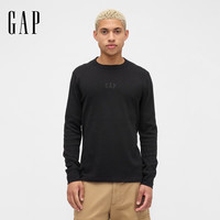 Gap 男女装2025秋季LOGO华夫格长袖T恤休闲常规上衣美版