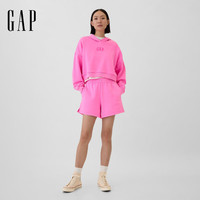 GAP女装2025秋季印花字母logo连帽卫衣宽松上衣美版429497 粉色 S 美码  M亚洲码165/88A