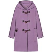 Teenie Weenie【初代千金牛角扣】小熊女绵羊毛羊驼毛双面毛呢大衣 紫色 M