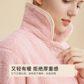 都市丽人 COSMO LADY内衣女士睡衣长毛绒加绒加厚长袖家居服套装2H3013 香芋紫-女款 XL