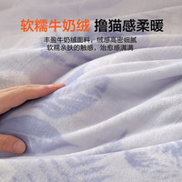百丽丝床笠a类牛奶绒锁温保暖抗静电宿舍单人家用床笠 A类牛奶绒床笠(宁静蓝) × 120cm*195cm