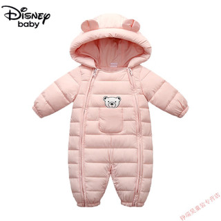 迪士尼（Disney）品牌婴儿男女童连体羽绒棉服秋冬季0-1-2-3岁小童加厚款外出爬服 蓝色 80cm 4-9个月14-18斤