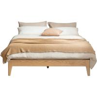 源氏木语实木床原木色床架家具卧室双人床(原木色)榻榻米+床头软靠(RA001)