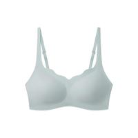ubras无尺码浪花领文胸收副乳内衣女无痕小胸聚拢文胸无钢圈胸罩 尤加利-背心 均码 (100-130斤)