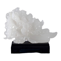 星星点灯 玉白菜摆件玉雕客厅玄关酒柜家居饰品乔迁新居开业商务 财源滚滚（白玉小号）