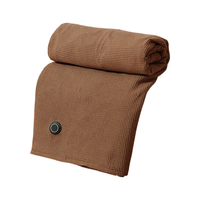 DIKTT【德国】发热披肩毯电热暖身毯加热披披肩办公室暖身盖腿USB充电 【迷棕色+10000mAh充电宝】3档控温速热