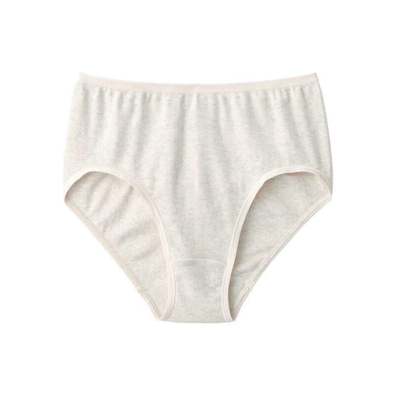 無印良品 MUJI（無印良品 ）罗纹织 高腰 女士内裤 象牙色5A  XL