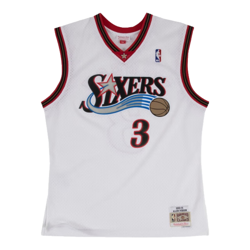 MITCHELL & NESSMitchell&Ness76人艾弗森球衣00-01赛季球迷版复古运动背心 白色1 XL