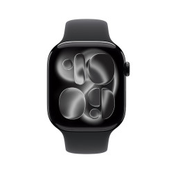 苹果 Apple Watch Series 11 智能手表 GPS版 46mm 亮黑色 铝金属 黑色运动型表带 S/M