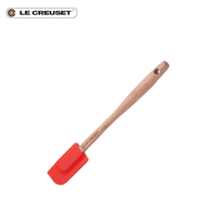 LE CREUSET 酷彩 硅胶锅铲 木长柄 厨具 小号 桔色