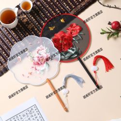 苏绣双面绣刺绣团扇 古风汉服舞蹈旗袍专用扇 工艺礼品
