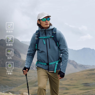 KOLON SPORT 软壳夹克防泼水防静电防风男士石墨烯复合外套 浅炭灰LC 4XL