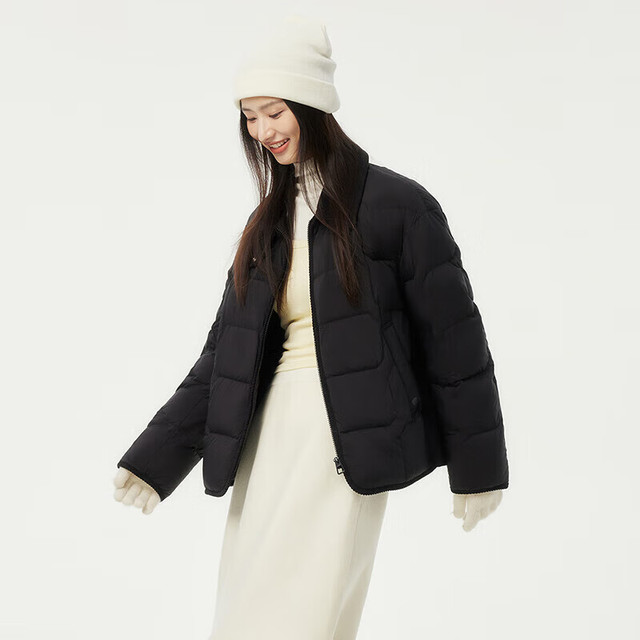 保暖服饰：坦博尔 羽绒服女轻薄短款小个子韩版秋冬保暖时尚外套TBF330226D