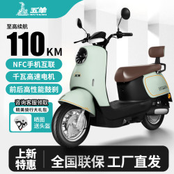 五羊电动车 WUYANG 五羊电动摩托车60V72V大功率电动车NFC长续航日常通勤电摩电动车 卡其绿/千瓦高功率电机